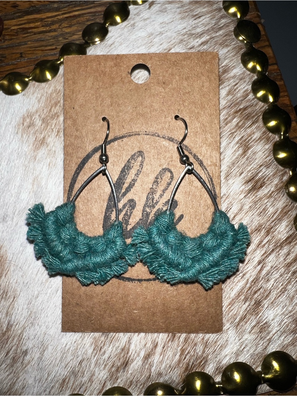 Handcrafted Teal Fringe Teardrop Earrings - Women Jewelry